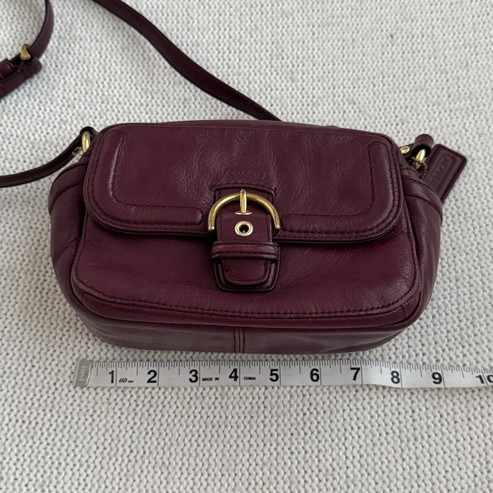 Vintage COACH Burgundy Leather Crossbody Bag - Picture 7 of 13
